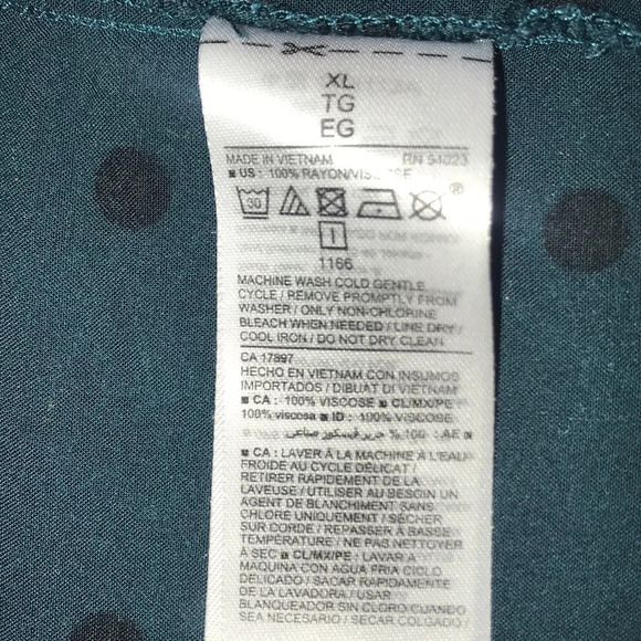 OLD NAVY the tunic shirt polka dots half button up collar button cuffs size XL - Picture 5 of 9